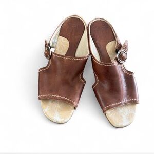 PIKOLINOS Brown Leather Buckle Sandals